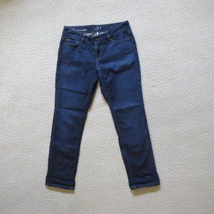 LOFT Dark Wash Curvy Straight Low Rise Jeans 4P